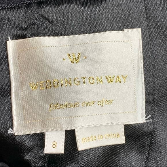 Size 8 Weddington Way Black Strapless Gown Dress Maxi Formal Event Chiffon - Picture 9 of 11